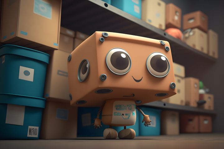 An adorably cute robot package manager